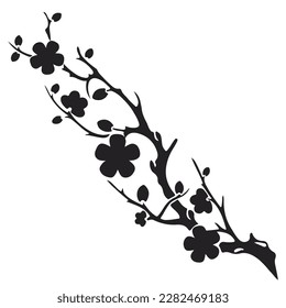 flower branch printable cuttable vector illustration for stickers and decal