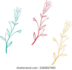 Flower branch vector design. Made by illustrator.