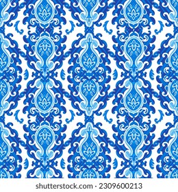 Flower branches and flourishing buds, blooming plants and wildflowers. Summer or spring blossom, natural vegetation design. Seamless pattern, wallpaper print or background. Vector in flat style