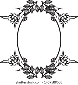 Flower and branches isolated on a white backdrop, design of various cards. Vector