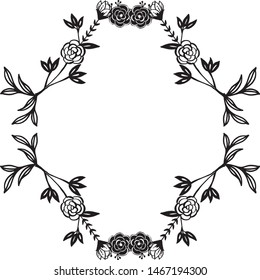 Flower and branches leaf, decoration of frame, wallpaper of cards. Vector
