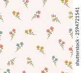 flower branches  seamless pattern , vector , illustration