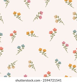 flower branches  seamless pattern , vector , illustration