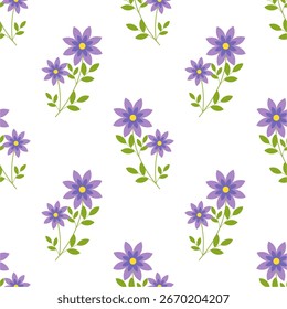 Flower branches  seamless pattern , vector , illustration