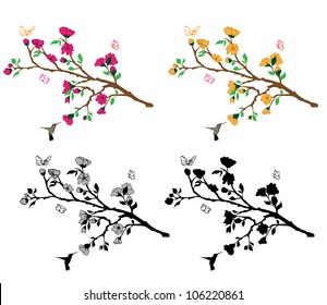 Flower Branches Wall Decal