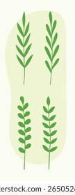 Flower brush hand drawn vector set. Hand drawn doodle flower, floral leaf elements in brush stroke ink style. Simple abstract botanical silhouette set. Abstract Groovy Modern Flowers and Leaves
