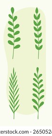 Flower brush hand drawn vector set. Hand drawn doodle flower, floral leaf elements in brush stroke ink style. Simple abstract botanical silhouette set. Abstract Groovy Modern Flowers and Leaves