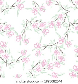 Flower brush style seamless pattern design in eps.10