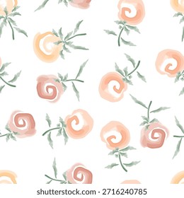 Flower brush style, seamless pattern design template in eps.10