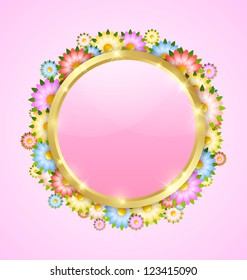 Flower bubble template with copy space for your custom text
