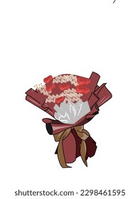 flower bucket illustration in white background