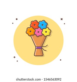 Flower Bucket Vector Icon Illustration. Flower Icon Concept White Isolated. Flat Cartoon Style Suitable for Web Landing Page, Banner, Sticker, Background