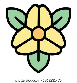 Flower buckwheat icon outline vector. Cereal plant. Nature organic color flat