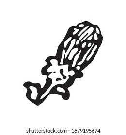 Capucha de flores. Ilustración vectorial en blanco y negro en estilo de arte lineal. Aislado sobre un fondo blanco.