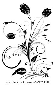 Flower with bud, element for design, vector illustration