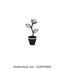 Flower Bud Icon Black Illustration Vector Design