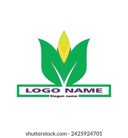 Flower bud and Leaf Logo design for Symbol, Industrial template