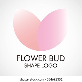 Flower bud little grow abstract vector and logo design or template plant ecology business icon of company identity symbol concept