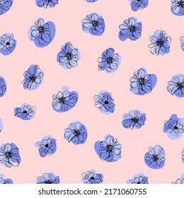 flower buds botanical vector seamless pattern