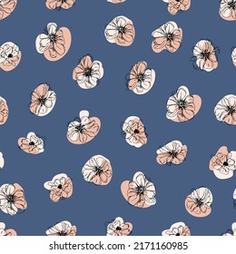 flower buds botanical vector seamless pattern