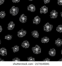 Blumenknospen botanischer Vektorgrafik nahtloser Muster