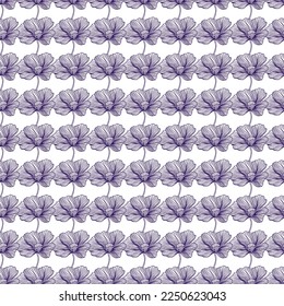 Las flores se inundan en el adorno de patrones. Estilo de línea. Fondo interminable del contorno vintage floral. Diseño para tela, impresión textil, envoltura, cubierta. Ilustración del vector