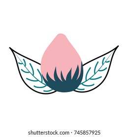 flower bulb nature leaves foliage decoration icon