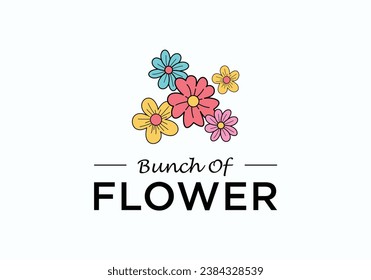 flower bunch decorative flat illustration design template