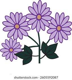 flower bunch line art vector