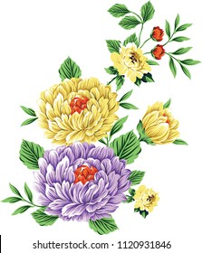 FLOWER BUNCH ON WHITE
