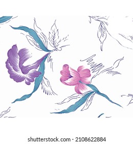 flower bunch textile print work