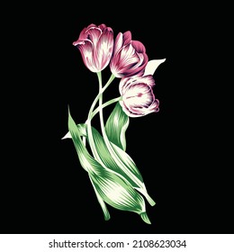 flower bunch textile print work