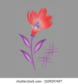 flower bunch textile print work