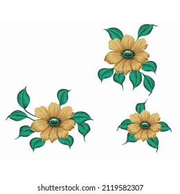 trabajo de impresión textil de ramas de flores