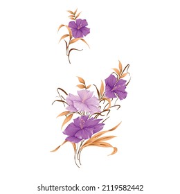 trabajo de impresión textil de ramas de flores