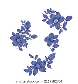 flower bunch textile print work