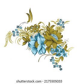 flower bunch textile print work