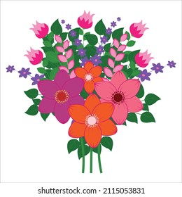 Flower buquet vector in isolated