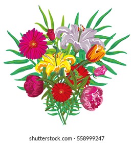 Flower buquet vector isolated