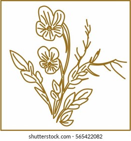 Flower Bush, who grew up in the spring. Flowers for decor plate.