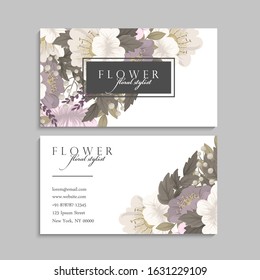 Flower business cards pink flowers
