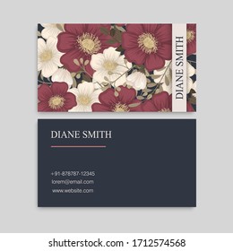 Flower business cards red flowers