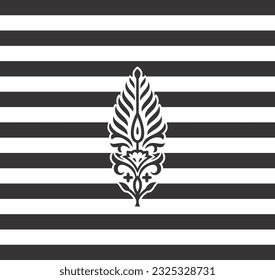 Flower buti and line pattern, black and white abstract flower 
backgrounds for design, fabric, textile, wrapping etc.