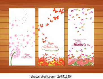Flower and butterflies Mother's Day Cards