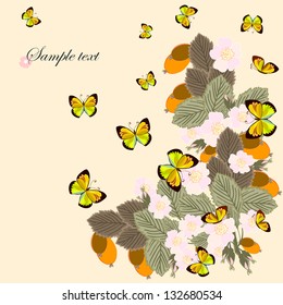 Flower and butterfly