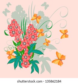 Flower and butterfly