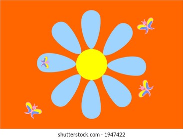 flower and butterfly