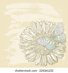 Flower and butterfly