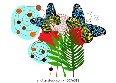flower and butterfly