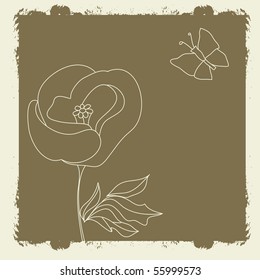 Flor con mariposa